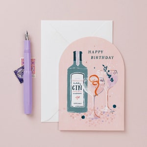 Gin Birthday Card | Cheers Birthday Card | Drinks, Wine & Gin Birthday Card | Birthday Card For Her | Birthday Card For Friend