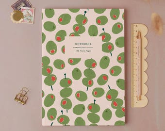 Olives Notebook | Plain Page Journal | Blank Notebooks