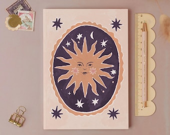 Smiling Sun Pocket Notebook | Plain Page Journal | Mini Notebook | Blank Notebooks