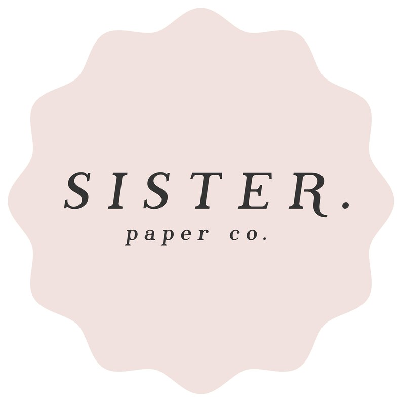 a logo for a company called "Sister Paper Co."
