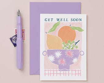 Get Well Soon Card | Fruit Get Well Soon Card | Card for Illness | Feel Better Card | Support Greeting Card
