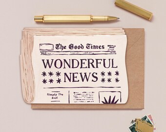 Newspaper Congratulations Card | Congratulations Cards | New Job Card | Exam Success Card | Well Done Card | Good News Card
