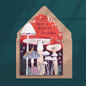 Mushroom Birthday Card | Unique Mushroom Shape Birthday Card | Witchy Birthday Card | Magic Mushroom Birthday Card | Mushrooms Birthday Card imagen 3