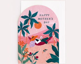 Sunset Mum Card | Mother's Day Card | Hammock Mum Card | Boho Mum Card | First Mother's Day Card | Sister Paper Co.