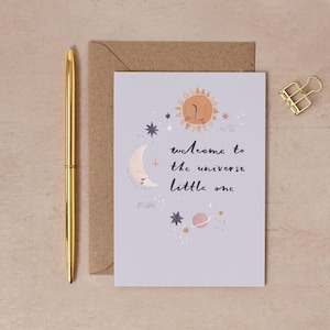 New Baby Card | Welcome to the Universe Little One Card | Gender Neutral Baby Card | Unisex New Baby Card