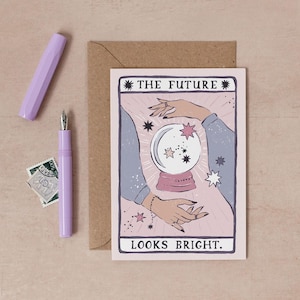 Carte de félicitations lumineuses du futur | Carte de tarot | Carte de voeux de diseuse de bonne aventure | Carte céleste | Carte de félicitations pour un ami
