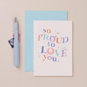So Proud To Love You | Pride Card | Rainbow Anniversary Card | Gay Anniversary Card | LGBTQ Love Card | Lesbian Love Card | Queer