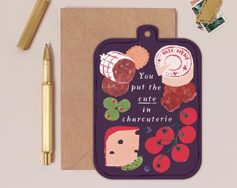 Cute in Charcuterie Board Card | Anniversary Cards | Cheese Lover Card | Foodie Love Card | Valentines Card | Just Because Card