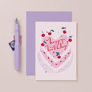 Birthday Cake Card | Kitsch Birthday Card | Iced Birthday Cake Card | Birthday Card For Friend | Birthday Card for Her