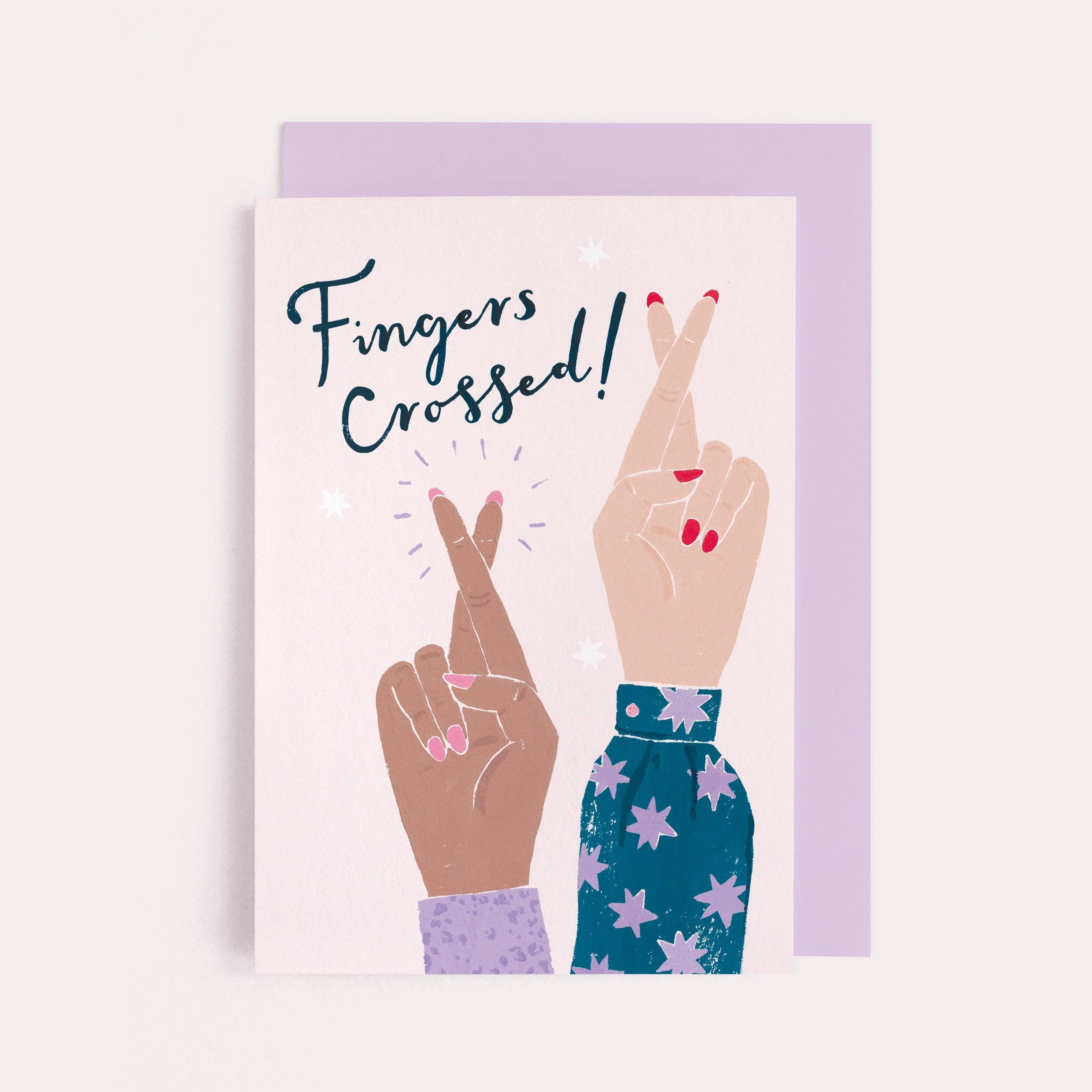 Good Luck Card | Fingers Crossed Card | New Job Card | Lucky Greeting ...