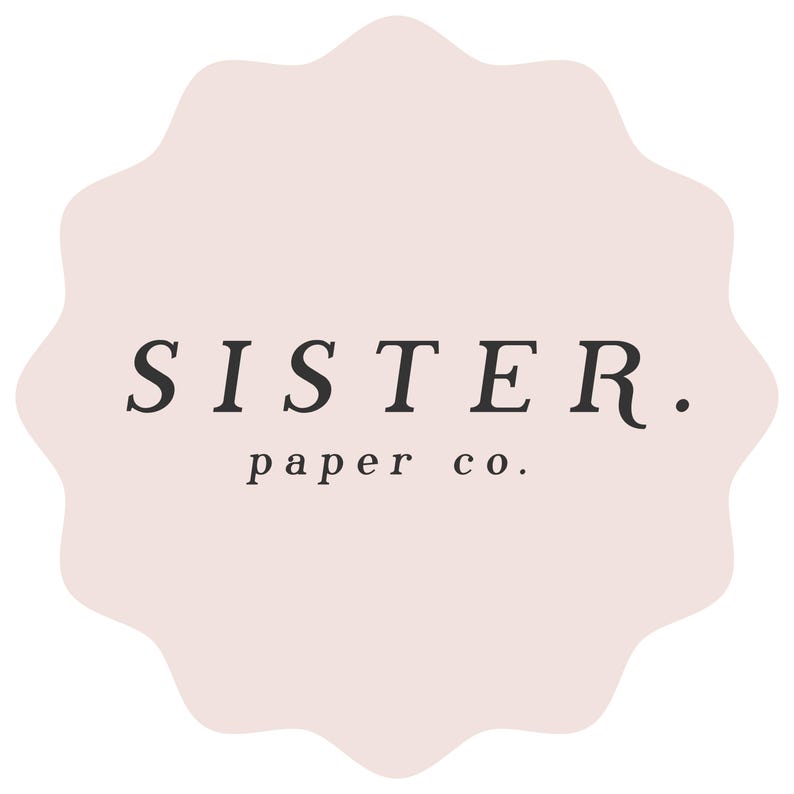 a logo for a company called "Sister Paper Co."
