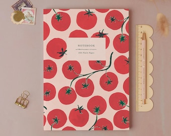 Tomatoes Notebook | Plain Page Journal | Blank Notebooks