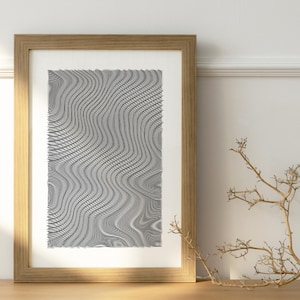 A3 Original Ink Drawing - &quot;The Draconic Waves&quot; - Generative Pen Plotter Art - Modern Art - 1/1 Unique Pieces