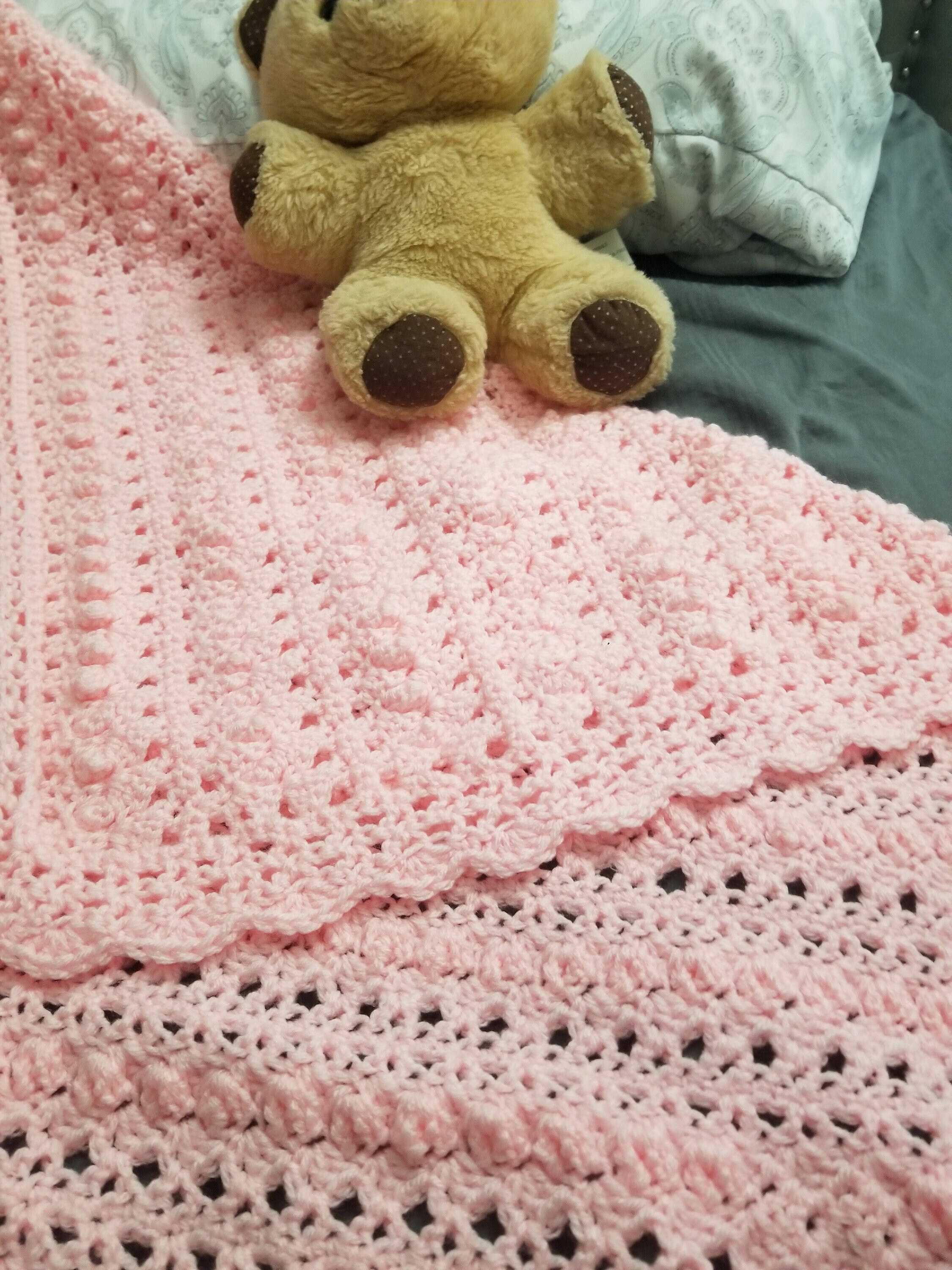 pink bobble blanket
