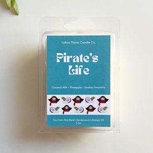 Pirate&#39;s Life Wax Melts: Coconut Milk, Pineapple, Smokey Amaretto