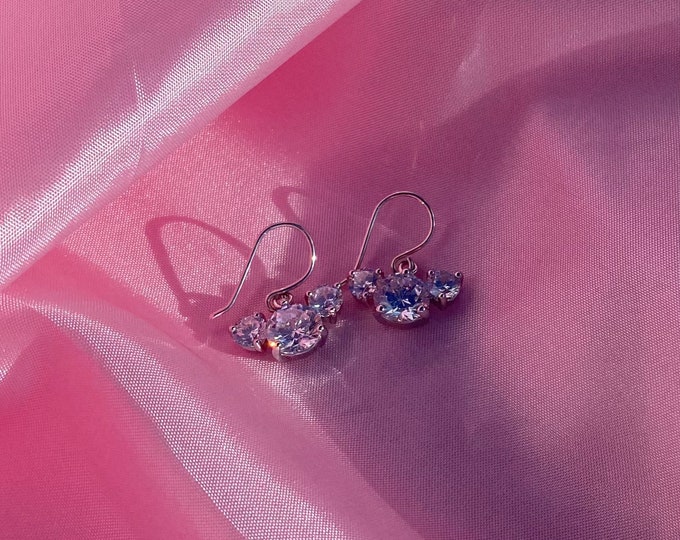 Silver Earrings | White Gold Earrings Cubic Zirconia Earrings White Gold Filled Cubic Zirconia Earrings