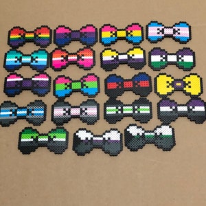LGBTQ+ Perler Bead Bow Ties
