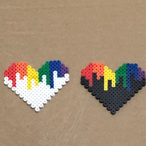 Perler Bead Rainbow Heart Drip - Etsy Canada