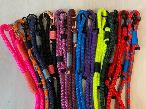 Multicolor Nylon Dog Rope Leashes 15 mm with Snap Hook, Size
