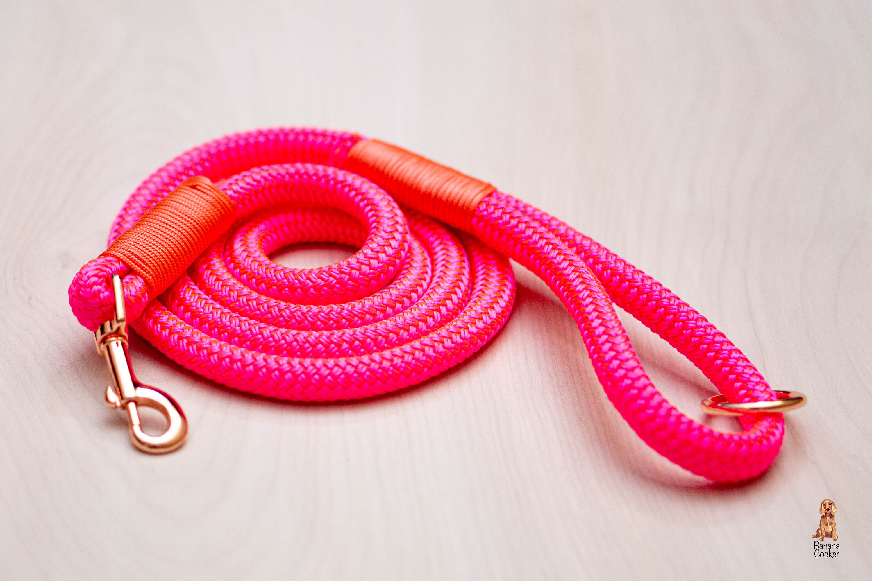 Summer Neon Pink Rope Dog leash dog lead 5ft/6ft Dog Rope Etsy.de