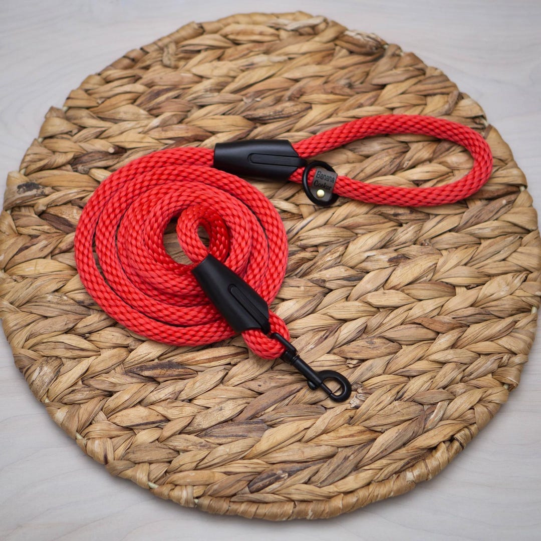 Red Rope Dog Leash, 5ft/ 6ft Dog Rope Leash, Strong Dog Leash, Rose ...