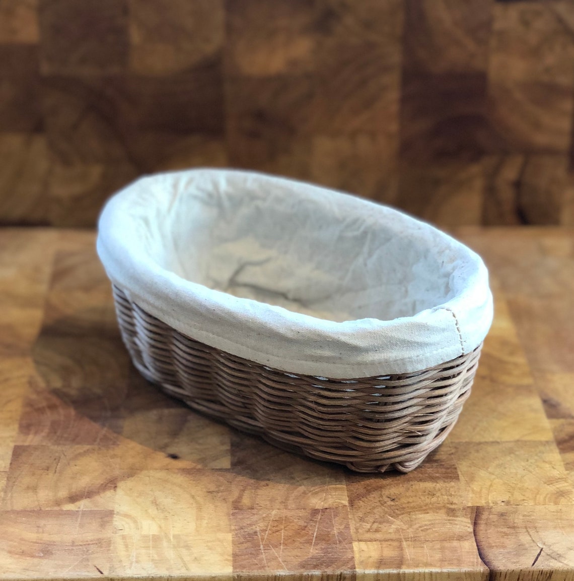 Wicker proofing basket with cloth liner Etsy