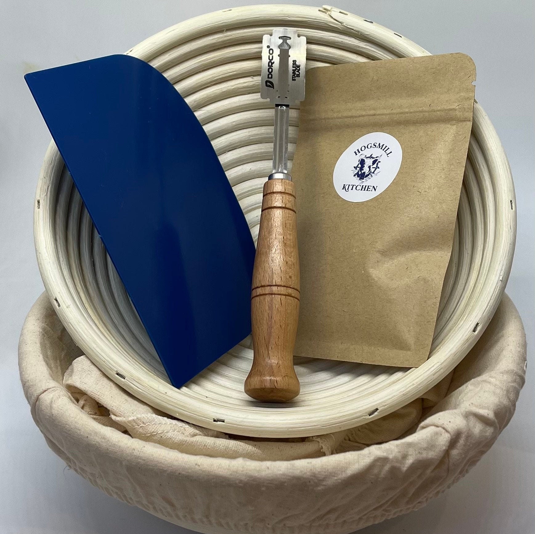 Sourdough baker starter kit with 2 rattan baskets sourdough | Etsy