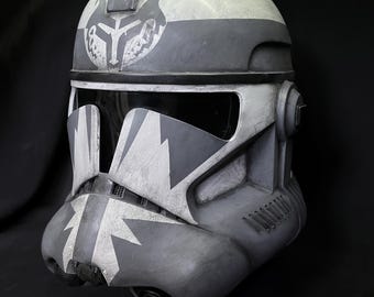 Casco del 104.º Batallón, réplica realista, inspirado en el Wolfpack de las Guerras Clon.