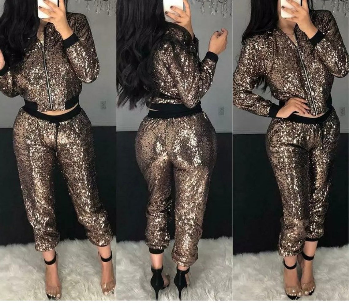 sequin tracksuit womens