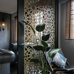 Panel Room Divider, Moroccan Wood, Mashrabeya