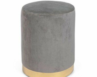 Beautiful Velvet Footstool , Filled with Premium white Cotton, Along with a Luxurious Square , Velvet pouf ottoman And Gold Metal Leg