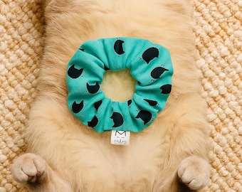 Cat Print Scrunchie Set – Handmade Kitty Hair Accessories