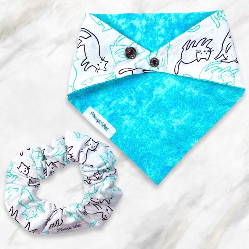 Haustier Bandana personalisierbar wendbar Katzenmuster | Etsy