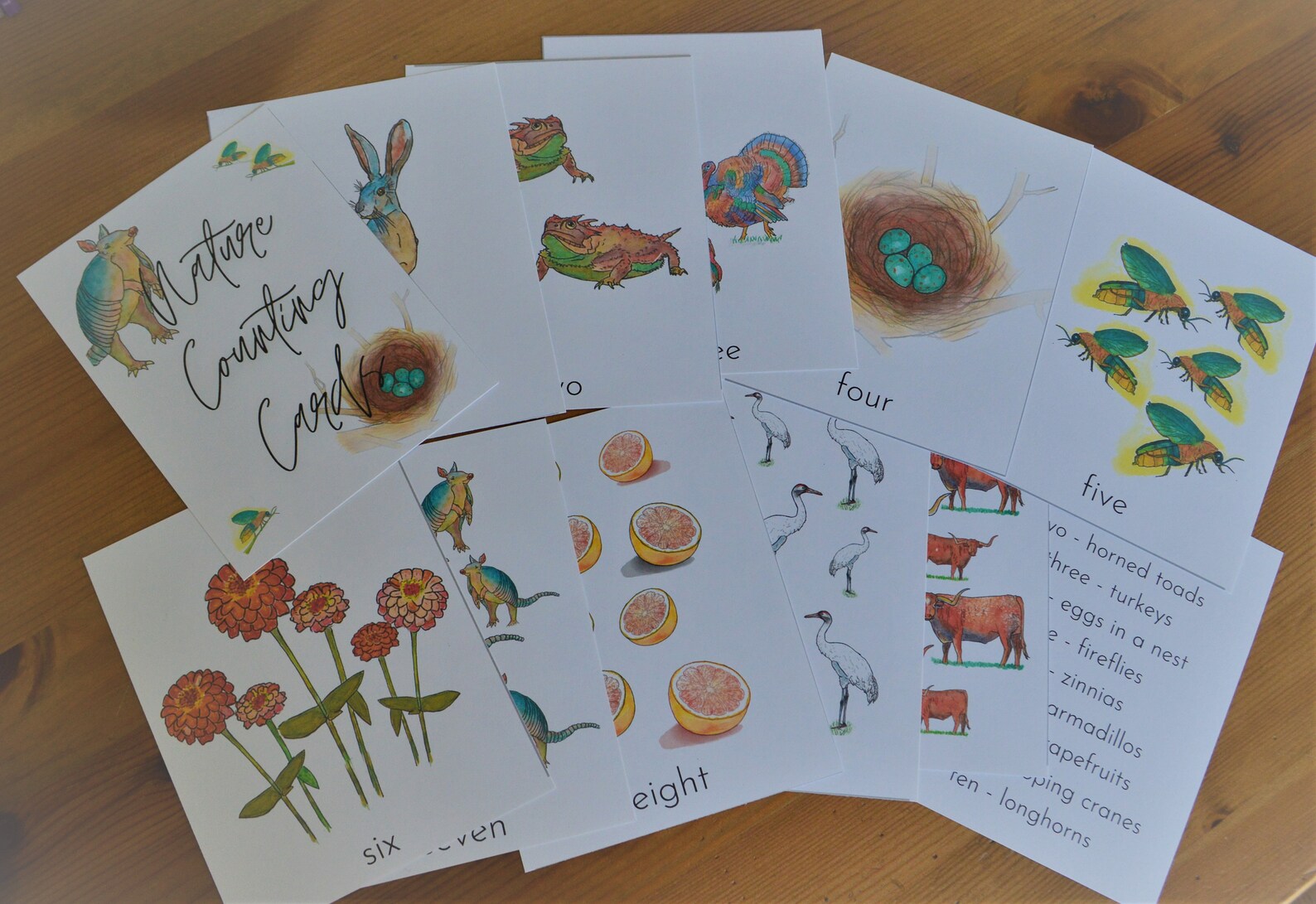 Homeschool Printable Nature Counting Cards Montessori Cards Etsy.de