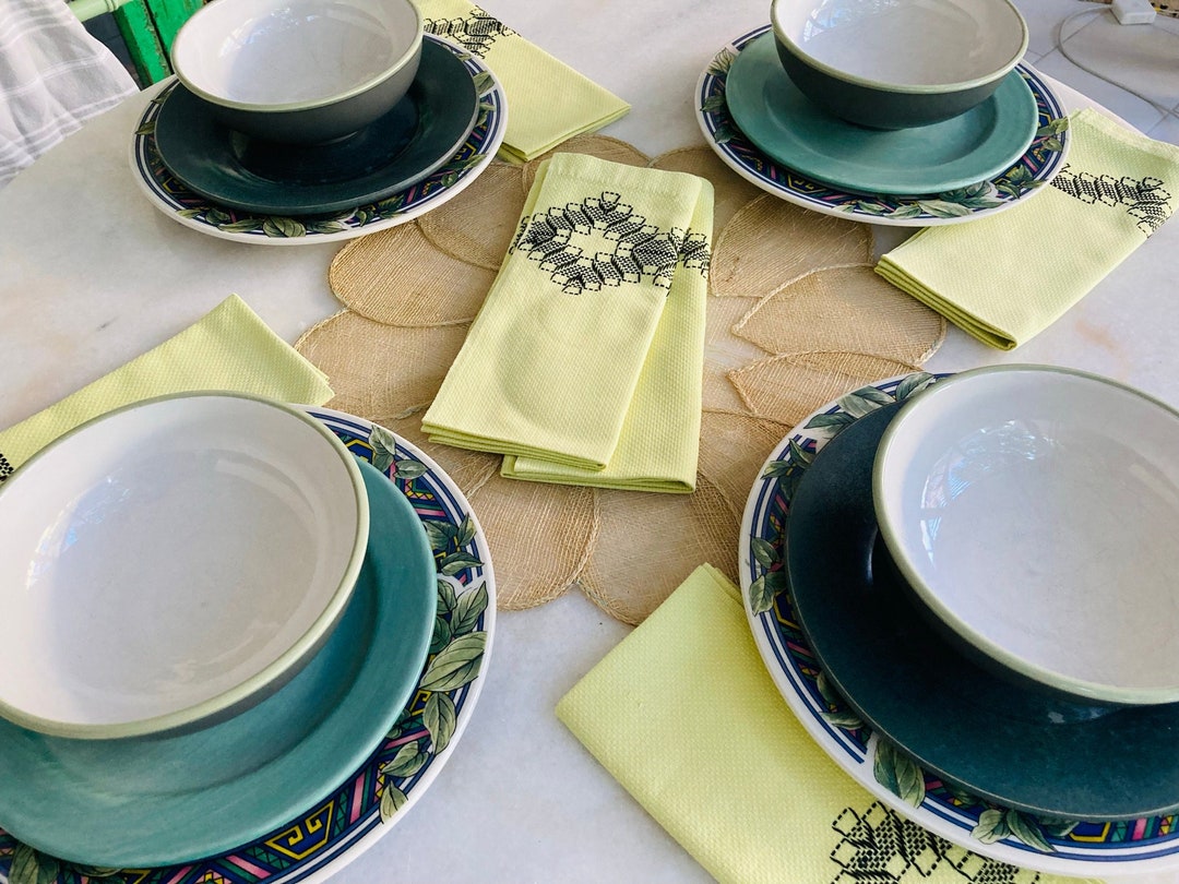 Vintage Mix and Match Dinnerware Set for Four 4 Etsy