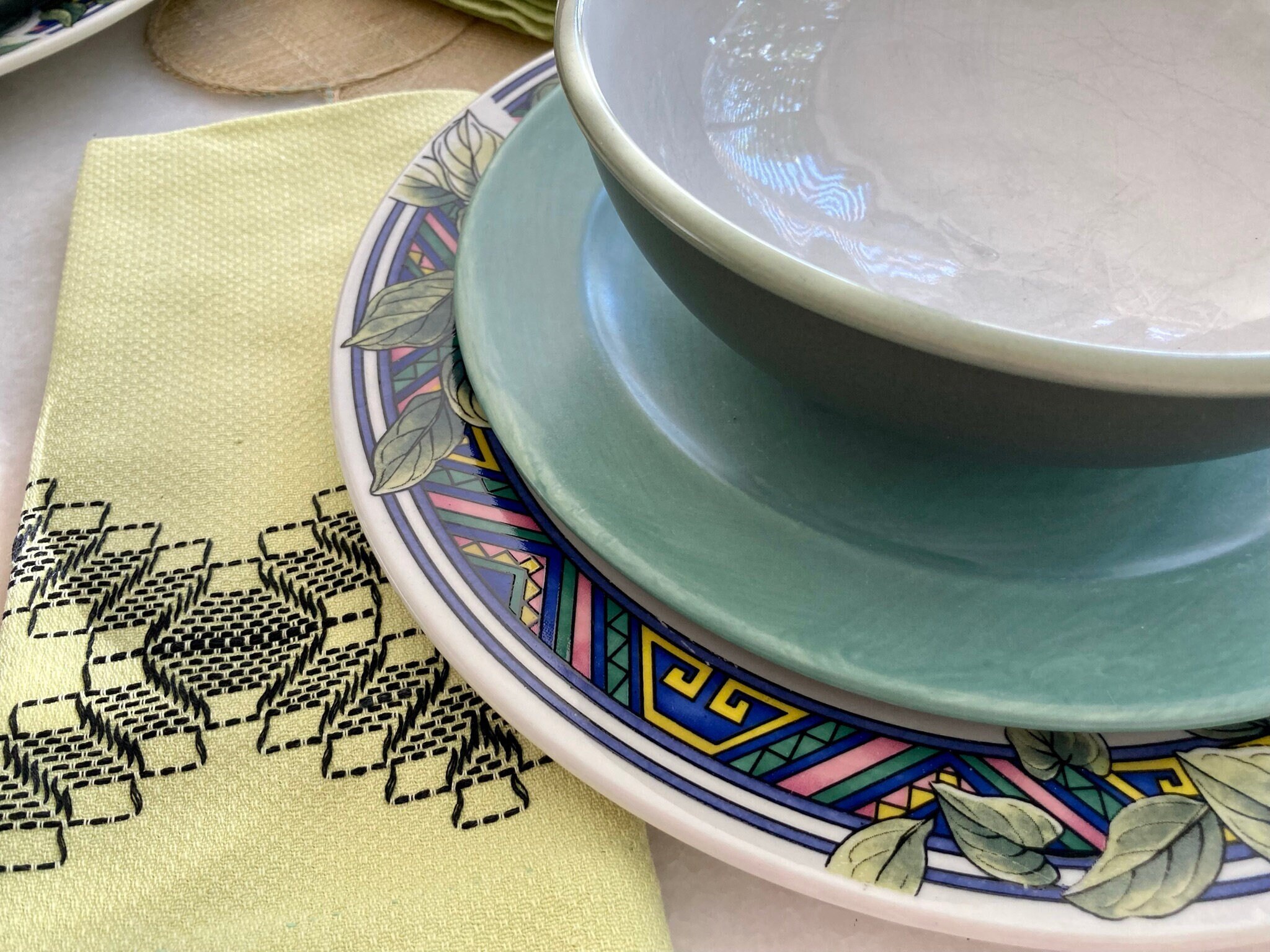 Vintage Mix and Match Dinnerware Set for Four 4 Etsy