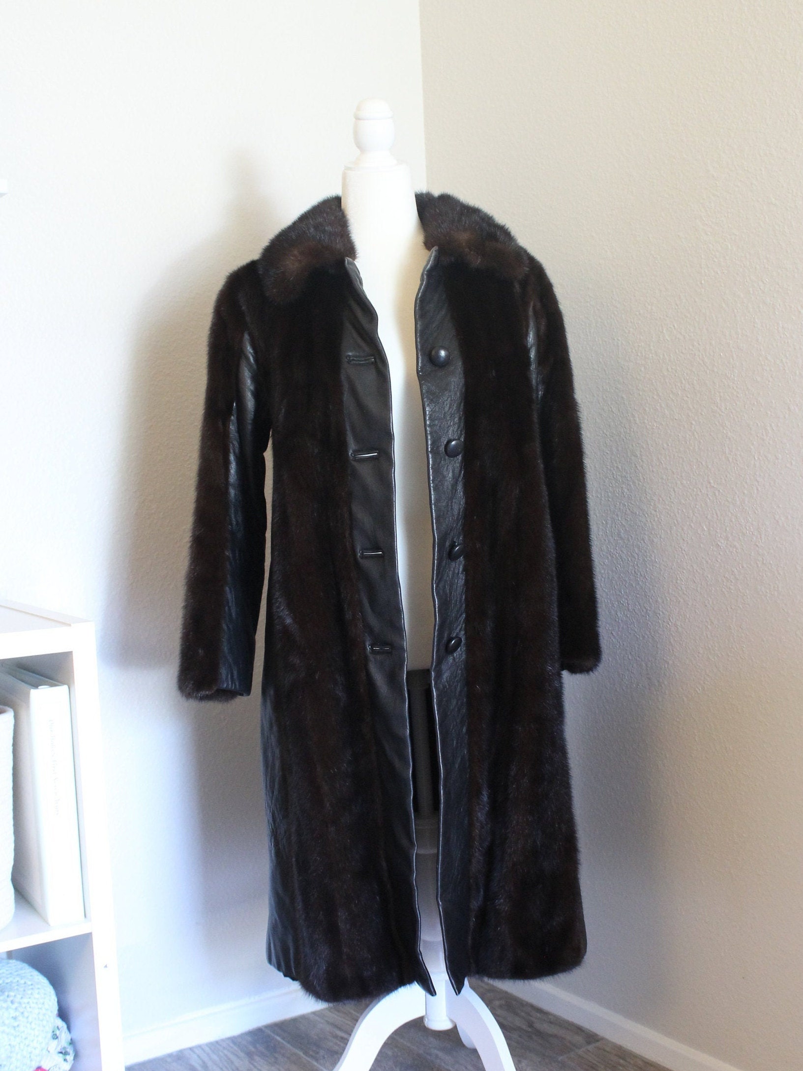 Vintage Neiman Marcus Fur and Leather Full Length Coat | Etsy