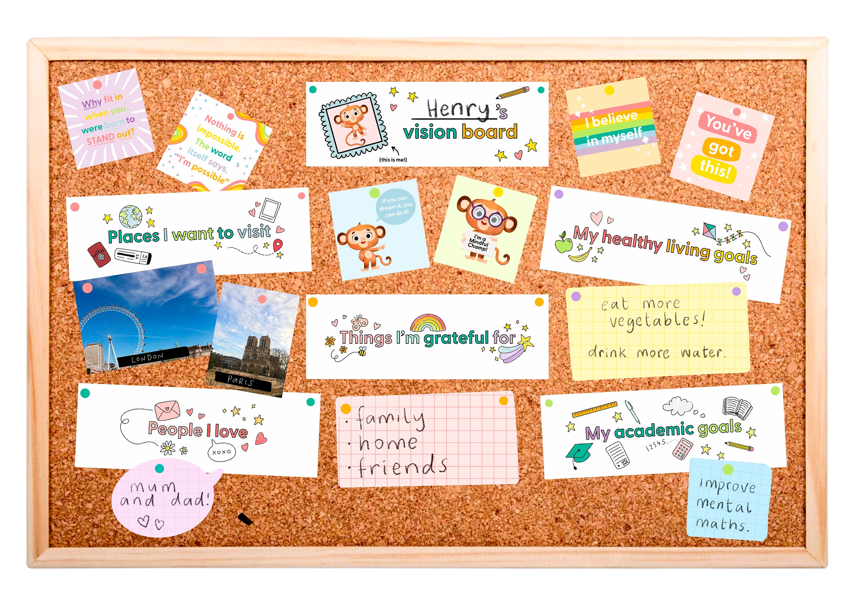 printable vision board for kids etsy