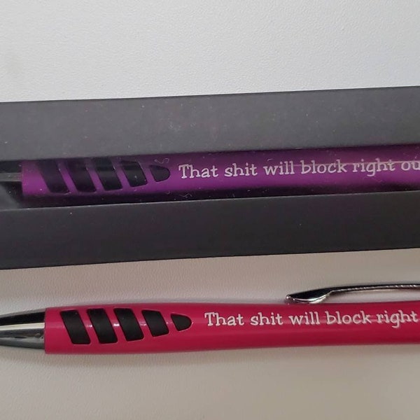 That Shit Will Block Right Out Ball Point Pen- Gifts for knitters, Christmas gift for knitters, Birthday or anniversary, too