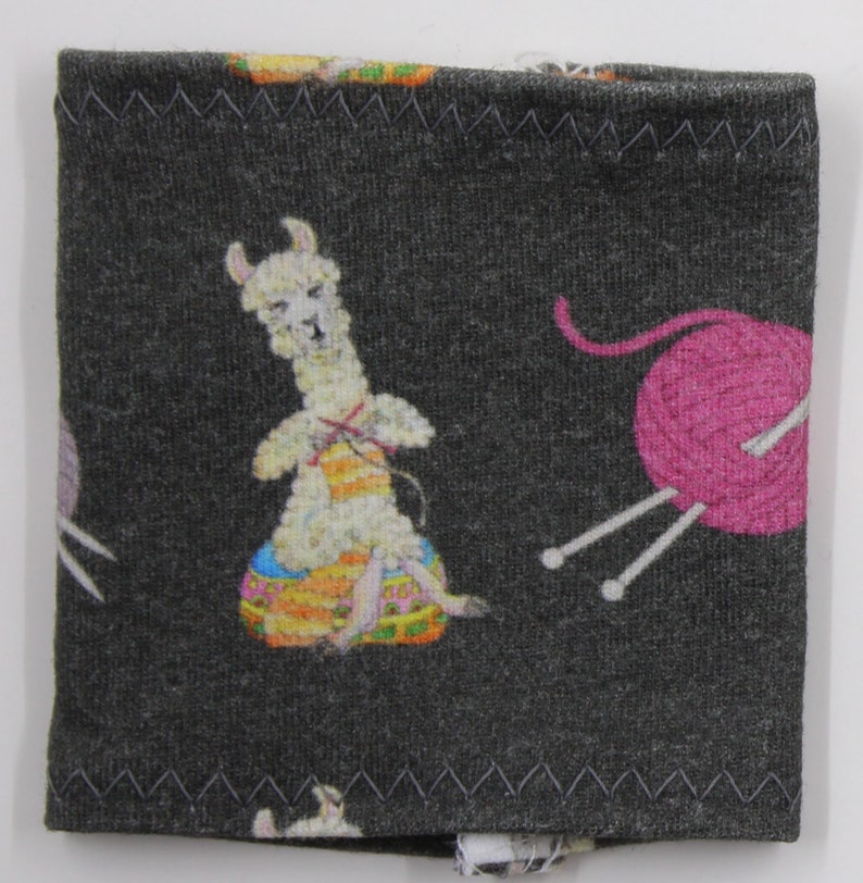 Mini skein and regular sized Alpaca Knitting on Artisan Stool Yarn CoozieHuggerHuggieSleeve