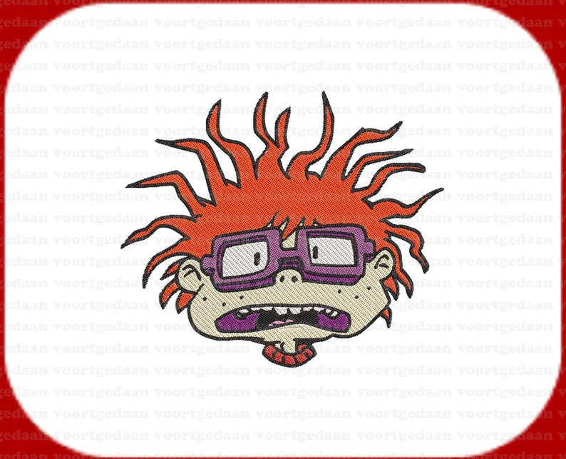 Filled 03 Embroidery Design Instant Download Many Formats and Sizes Embroidery Head Chuckie Finster Rugrats
