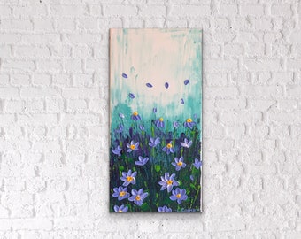Acrylic painting Abstract Wildflowers impasto