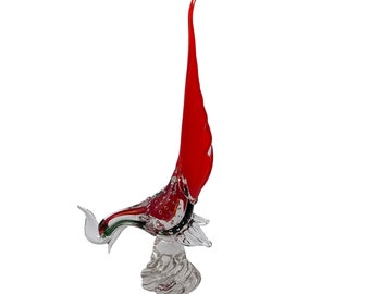 Vintage Alfredo Barbini Murano Kunst Glas Fasan Skulptur