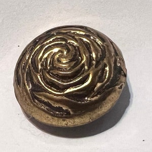 RARE Rose Bud Button, Brass Button, Gold Finish, Round Button, 1” Replacement Button, Brass Button Collectors, Clothing Buttons