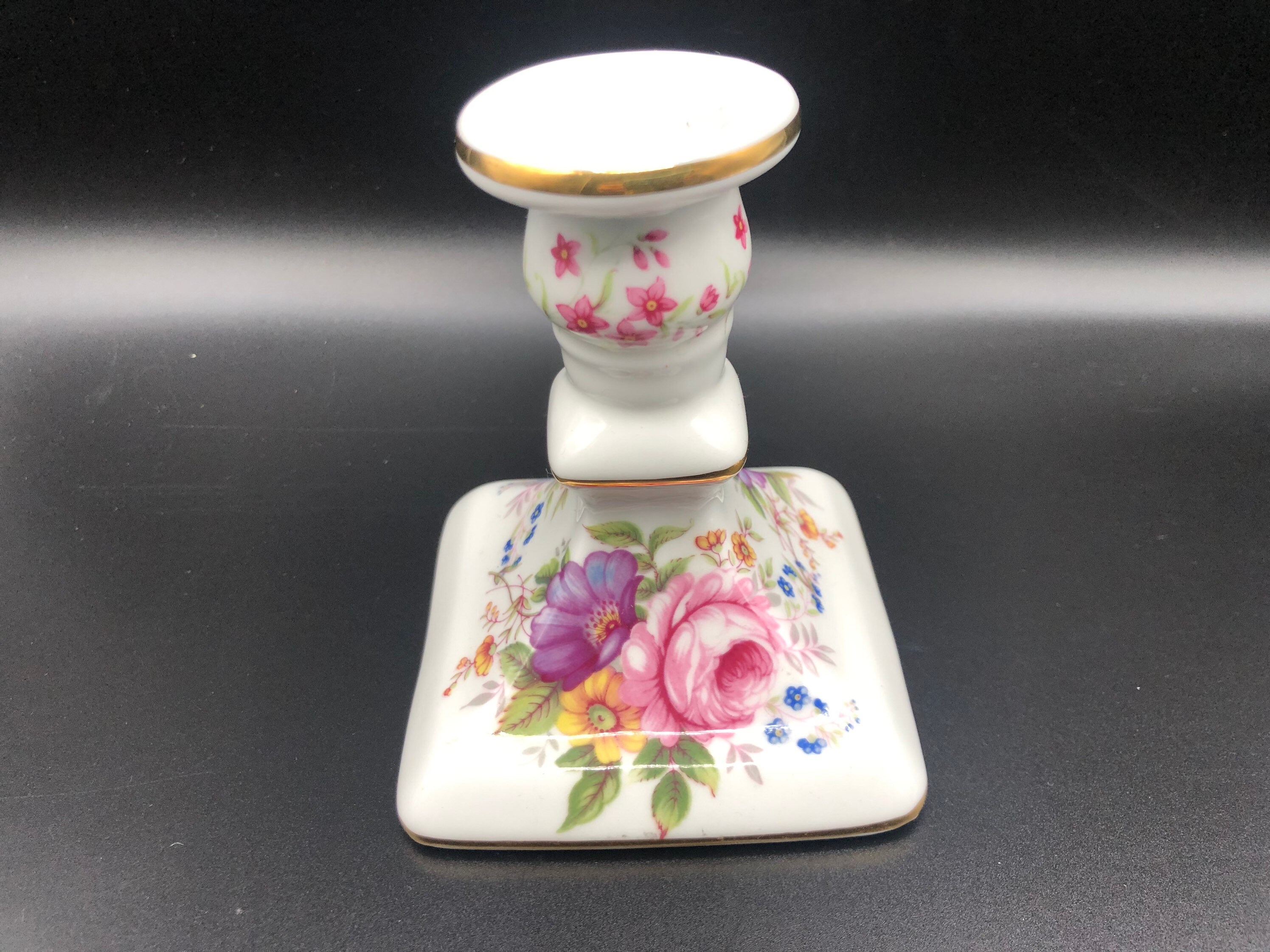 Fenton Candle Holder Vintage Porcelain Candlestick Hand Etsy