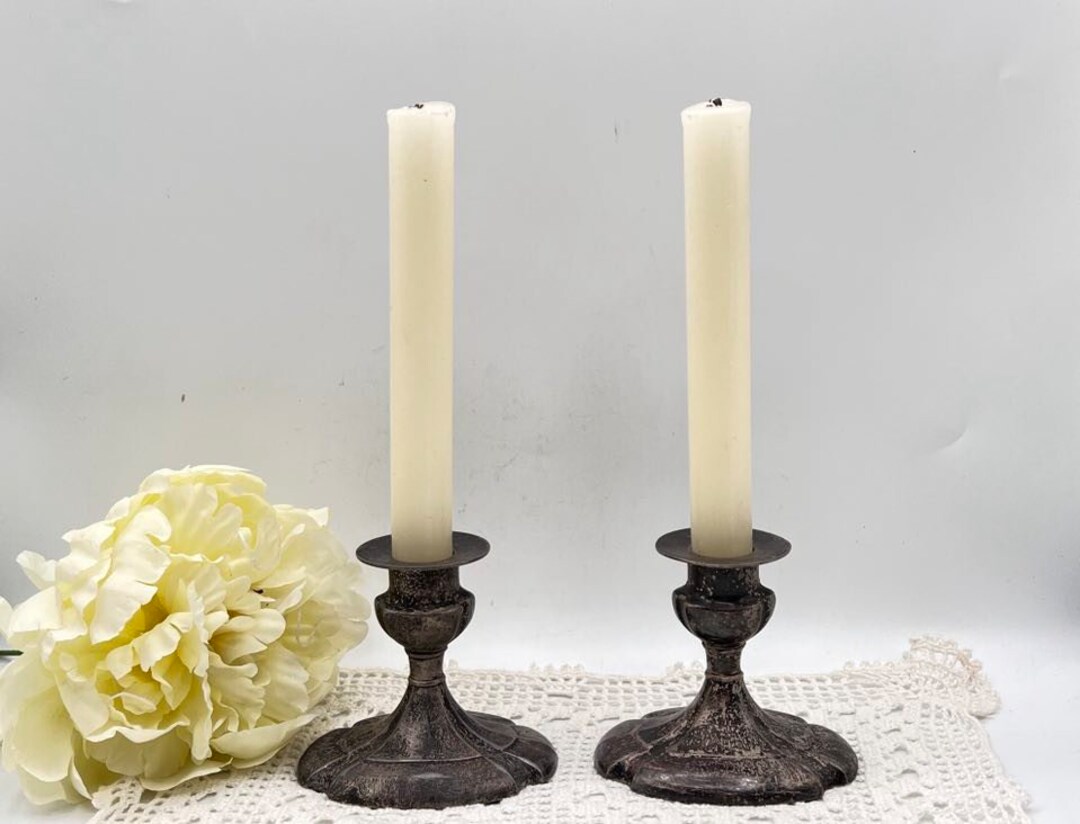 Vintage Candle Holders, Set of 2, Gothic Decor, Metal Tarnished Patina Candelabras, LB EP Zinc 808, Rustic Candle Holders, Home Decor - Etsy Vintage Candle Holders, Set of 2, Gothic Decor, Metal Tarnished Patina Candelabras, LB EP Zinc 808, Rustic Candle Holders, Home Decor - Etsy