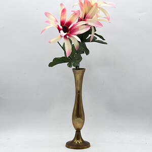 Vintage Brass Rose Bud Vase, Candle Holder, Made In India, Ornate Vases, Footed Vase, Flower Vase or Candle Holder, Home Decor