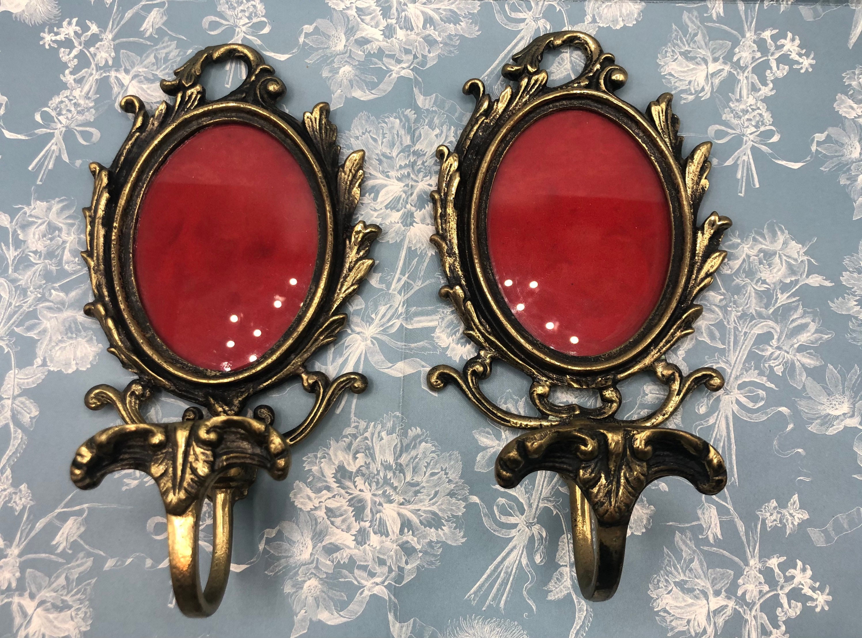 RARE Brass Picture Frames Set of 2 Wall Hanging Victorian Etsy