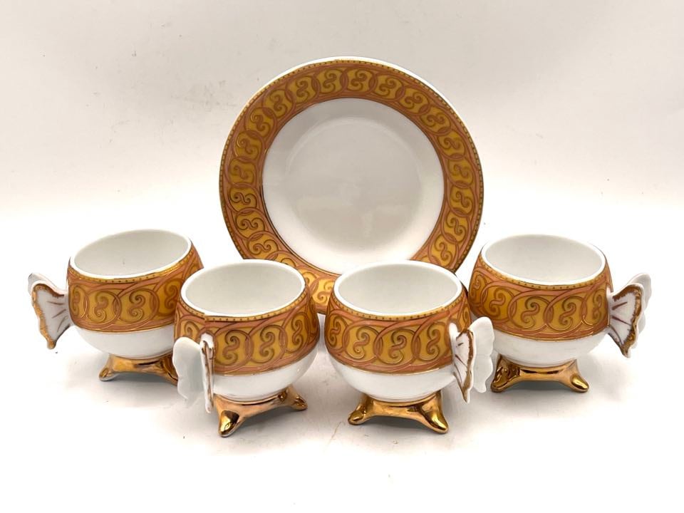 Vintage 24K Gold Collection, Yamasen, Demitasse Set of 4 Vintage 24K Gold Collection, Yamasen, Demitasse Set of 4
