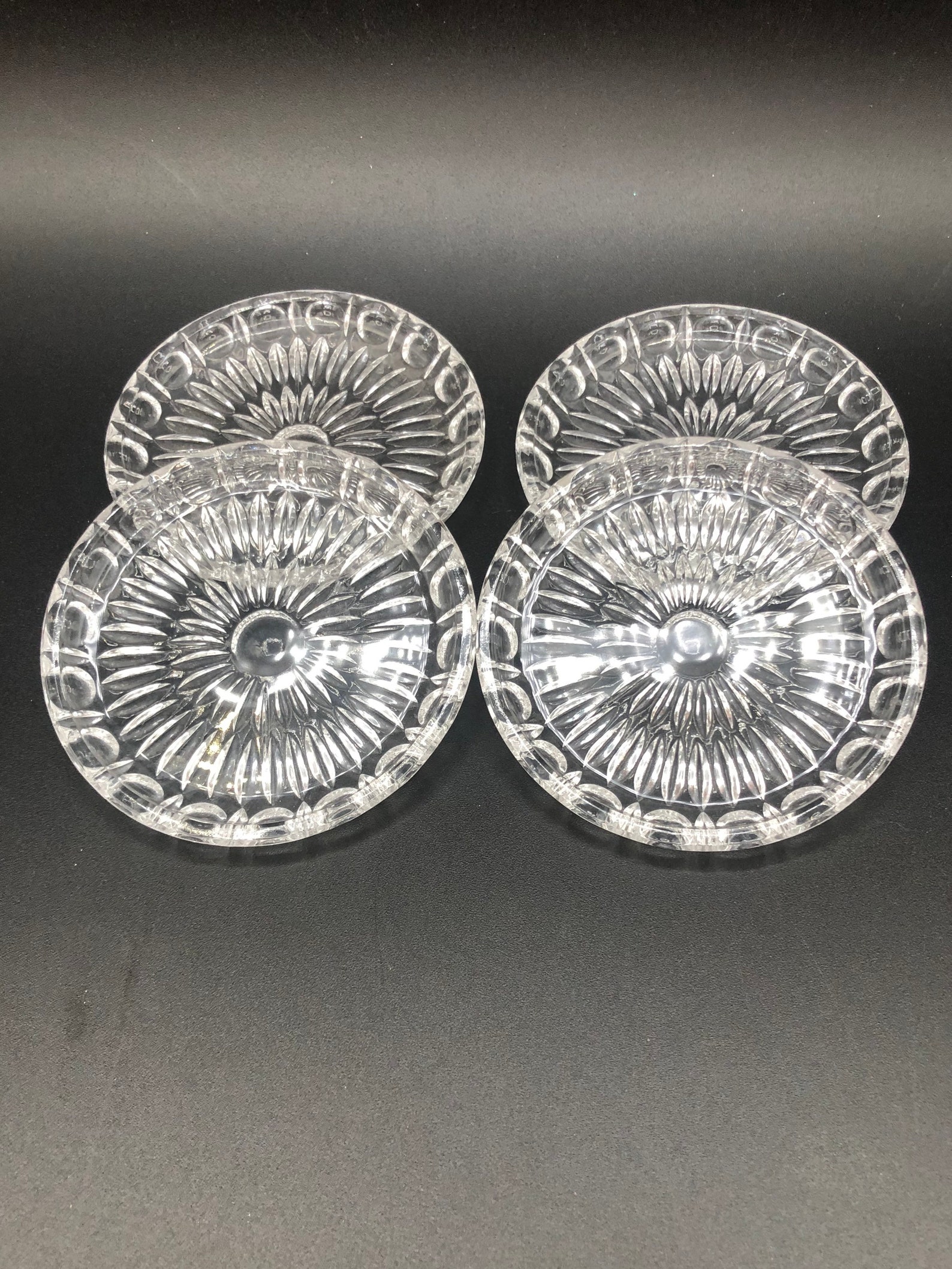 Vintage Crystal Coasters DRINK COASTERS Barware Starbust Etsy